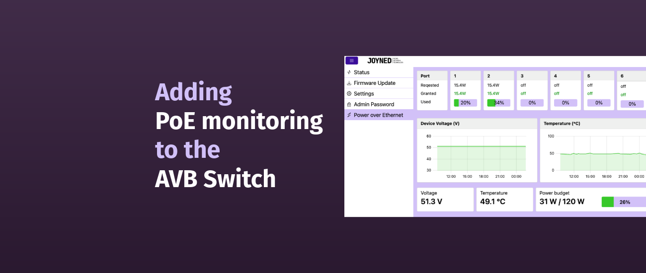 JOYNED Adds PoE Monitoring to the OEM AVB Switch Web Interface
